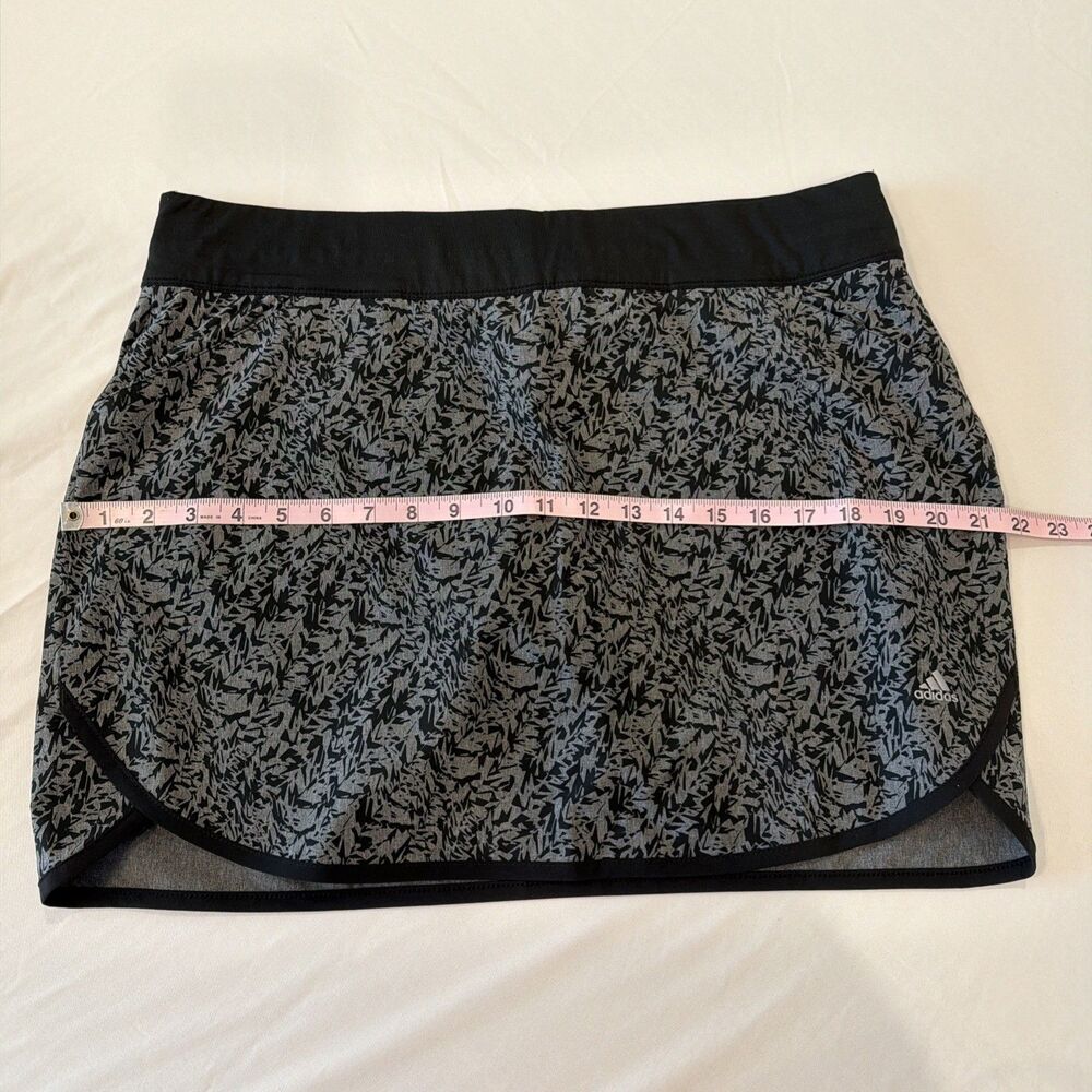 NWT Adidas Womens L Golf Skort Gray Black Print Stretch Athletic Pockets Skirt - Picture 12 of 14